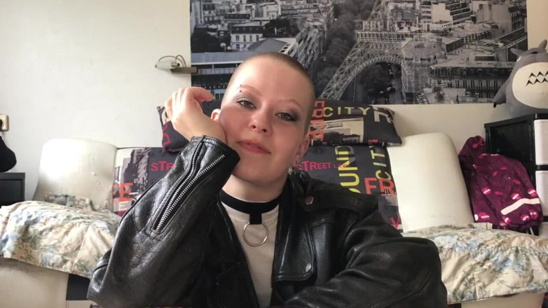 Vilu_and_Mi: Vilu Vidish in Leather Jacket Swallows Cock