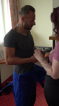 Curvy Redhead MILF Takes Tattooed Cock Deep