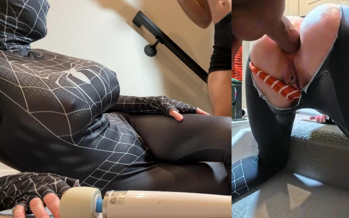 Bigmax8inch: Spider Girl anální creampie s velkými prsy jezdí na péru,...