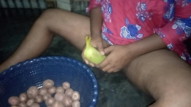 popXusa: Bangladeshi Village Housewife mopping the floor when a stranger lured...