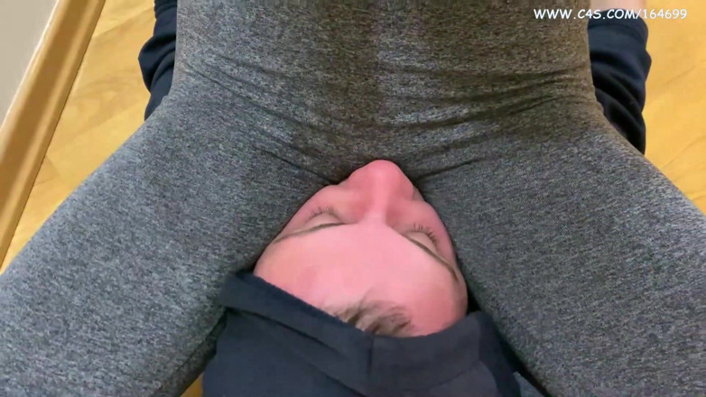 Petite Princesses Femdom: Pigtailed redhead girl in tight leggings - facesitting femdom