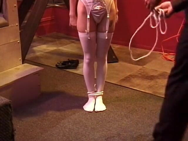 Dark Dungeon Secrets: Hottie with a decent rack getting ready for a BDSM...