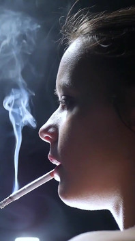 A Little Bit Naked Smoking Girl