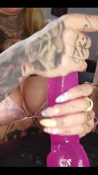 Handjob on Pink Dildo