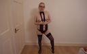 Horny vixen: Striptease Dancing in Black Lace Lingerie and Stockings