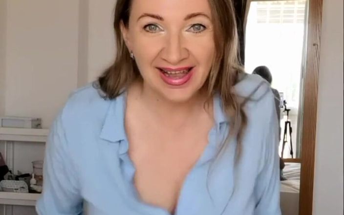 Maria Old: Busty Granny Teasing in Blue Outfit