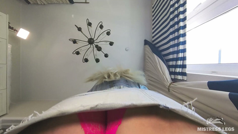 Mistress Legs: POV Face Sitting My Big Pink-panty Ass Jumping on Your...