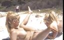 Hot Sex Party: Blonde babes lick each other&amp;#039;s puusy on the beach then...