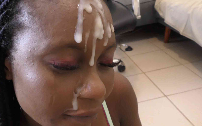 Bam-bulax: Murzynka sex oralny i wytryski na twarz