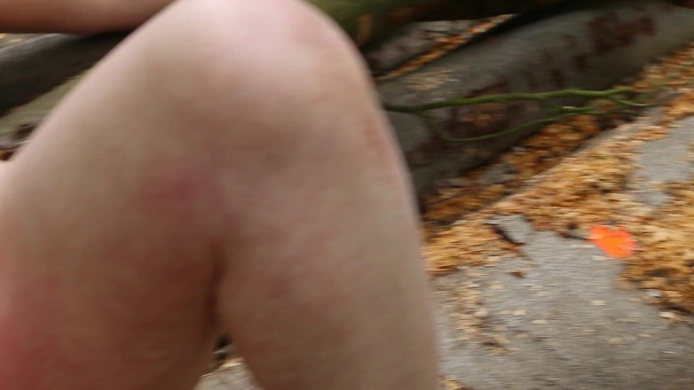 Bouncy Tits Action: Whipping pussy near road completely naked