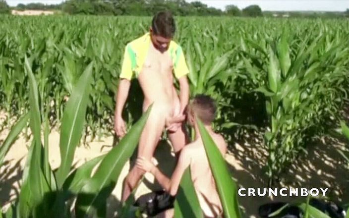 Crunch Boy: Slut fuccked by French twink in exhib corner field