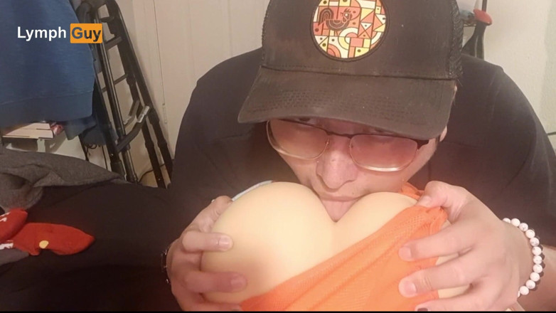 Lymph Guy: Guy with disability fucks toy after long day at work