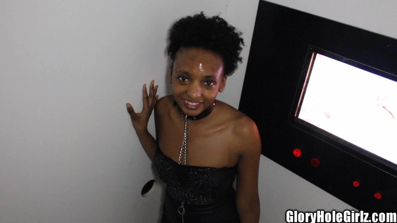 Glory Hole Girlz: Chained Black Glory Slave Whore Hole Sucking Cocks Creampie Slut!