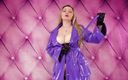 Arya Grander: Shiny clothes: fetish purple PVC coat seduction by curvy MILF...