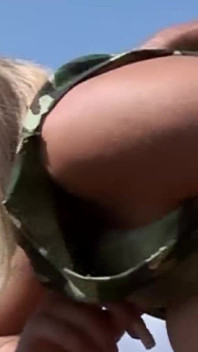 Blonde chick gets plowed outdoors