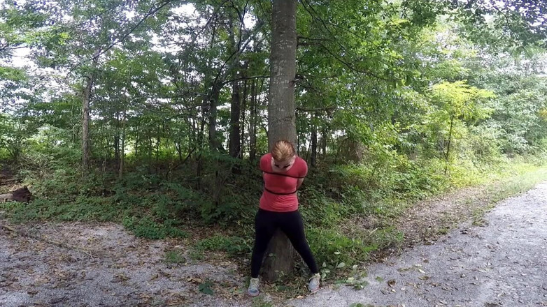 Selfgags classic: Mountain biker in bondage