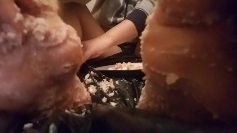Footlicious3: Stepping on cake, feet food bashing, crushing cake, food
