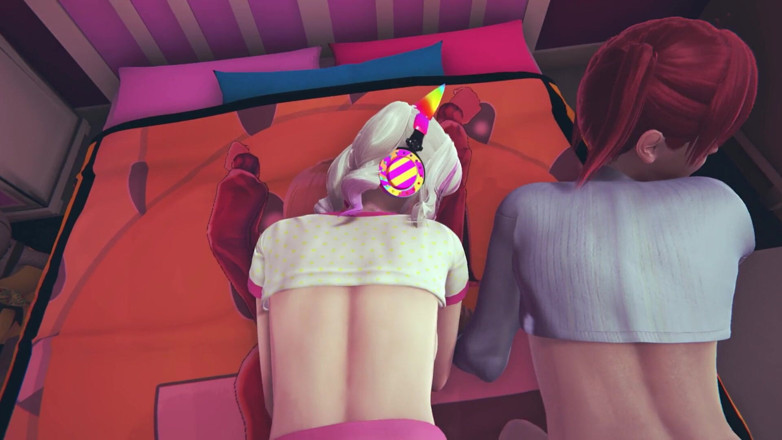 Waifu club 3D: Fucks in the ass of two gamer girls