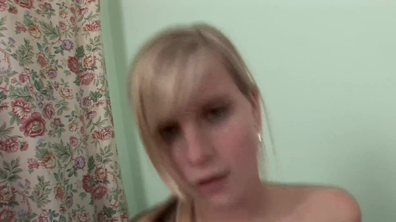 Lethal Teens: Adorable blonde teen is riding guy's hard wang