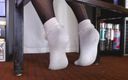 Abby Anna: Ruffled Socks Over Black Pantyhose