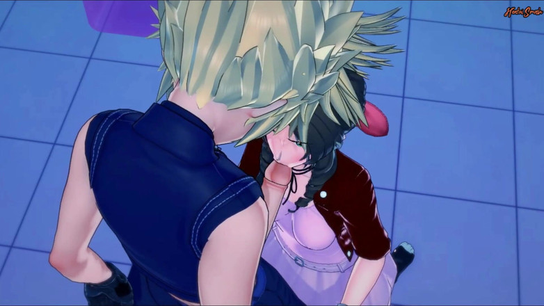 Hentai Smash: Aerith rides Cloud's dick in the bathroom before getting creampied...