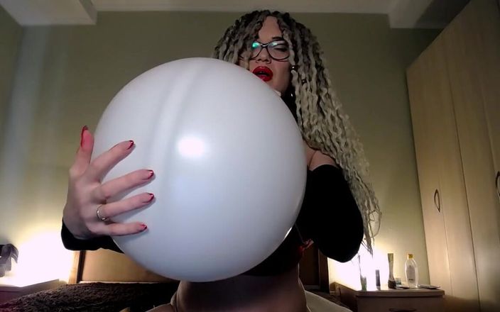 BadAss Bitch: White Balloon Blowing No Pop