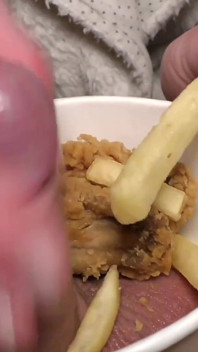 Food Fetish Blow Job in Chicken and Fries and Eat This with Taste