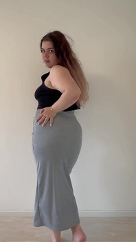 Tight Skirt Gassy Farts in Long Skirt