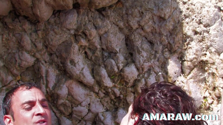 Amaraw: Brunette Shannaya Tweeks shared on the beach between two men