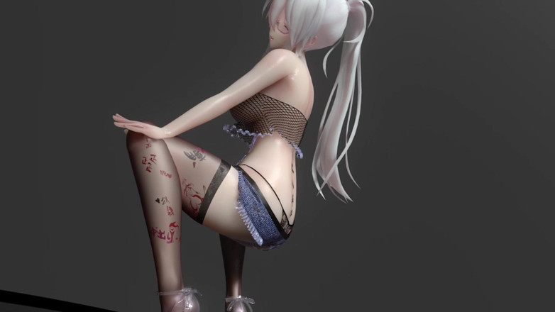 MikuMotion: Wiggle; Lewd Tattoos; Humiliation; Split-crotch Thongs; Shorts; Black Stockings; Explosive...