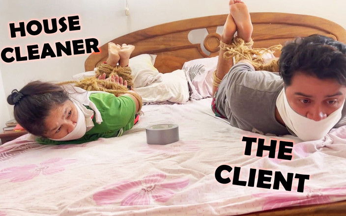 Selfgags femdom bondage: Женское доминирование Домина связала и мою уборщицу тоже!!