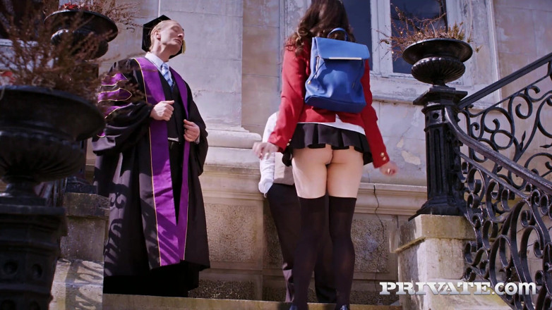 Private.com: Francesca Di Caprio in College Uniform Takes Anal Action
