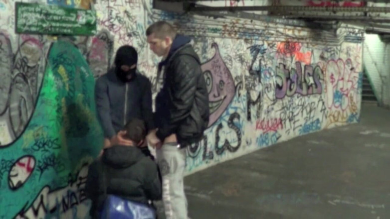 Crunch Boy: Fucked by 2 scally boys in Paris Subway