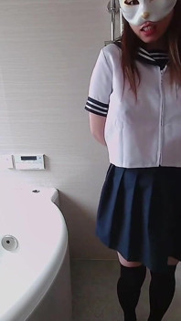 Take a Shower While Cosplaying in a Uniform and Have Sex in the Live Broadcast