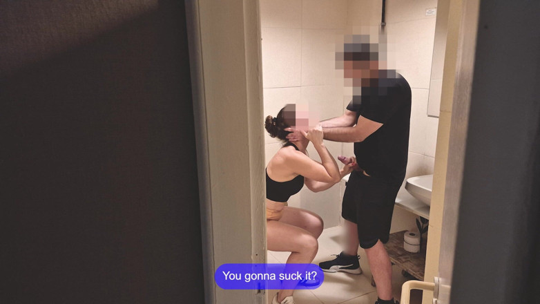 Branquinha De Leite: Gym Bathroom Surprise - She Got Caught with Ass Out &amp; Took...