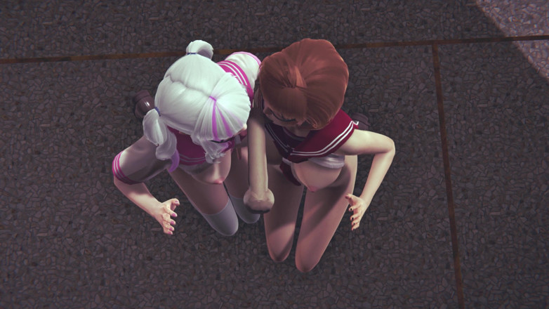 Waifu club 3D: Two college girls handjob of a classmate