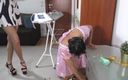 Femdom Austria: 3 Giantess Girls Humiliate Their Small Sissy Cleaning Slave and...