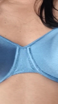 Caressing My Hard and Firm Tits Under My Silky Shiny Blue Nylon Bra, Vintage Bra 90s Lingerie