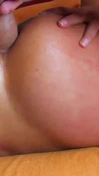 Hardcore fucking of pretty brunette skank deep into her asshole