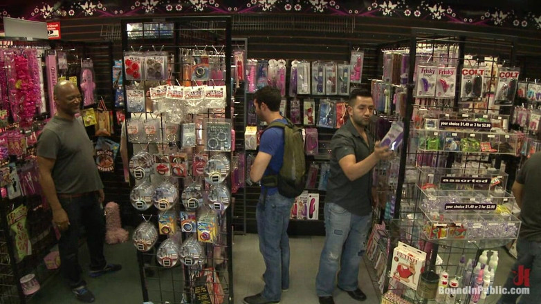 Bound in public: Hot Ripped Stud Gets Punished and Gang Fucked by a...