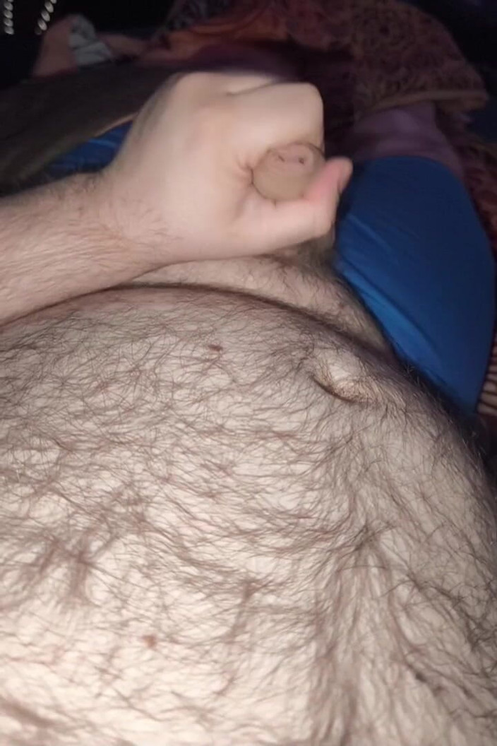 BearPup Akuma: Fat Bear Jacking off &amp; Cumming on Hairy Belly