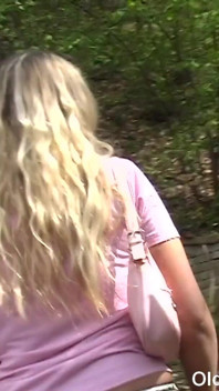 Olds Fuck Dolls - young blonde gives POV blowjob to an old man