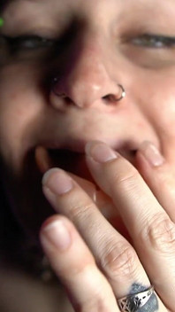 Sexy Goth Plays with Their Dentures
