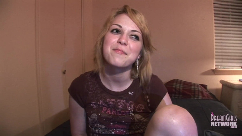 Dream Girls: Cute shy coed first timer shows her pussy