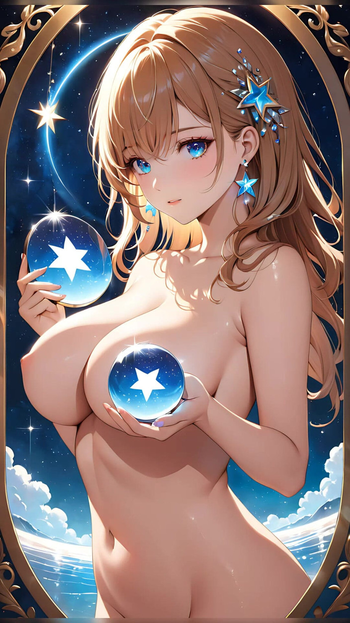 LustRender: Starlit reflections - gadis ai lagi asik muasin memeknya pakai cermin...