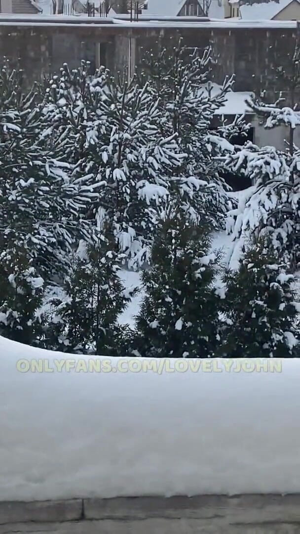 Lovely John: White christmas everyone! Cumming in cold snow! Haha