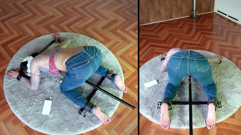 ushirosugatanomiki: A Woman Is Restrained on All Fours and Left at...
