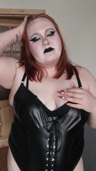 Goth Girl in a Leather Bodysuit