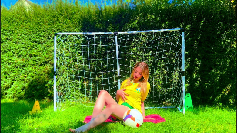 Stellafatale: Brazilian Football Girl Jersey Tease to Lingerie Orgasm
