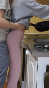 I Fuck Her by Surprise While She Washes the Dishes - Quickie in the Kitchen